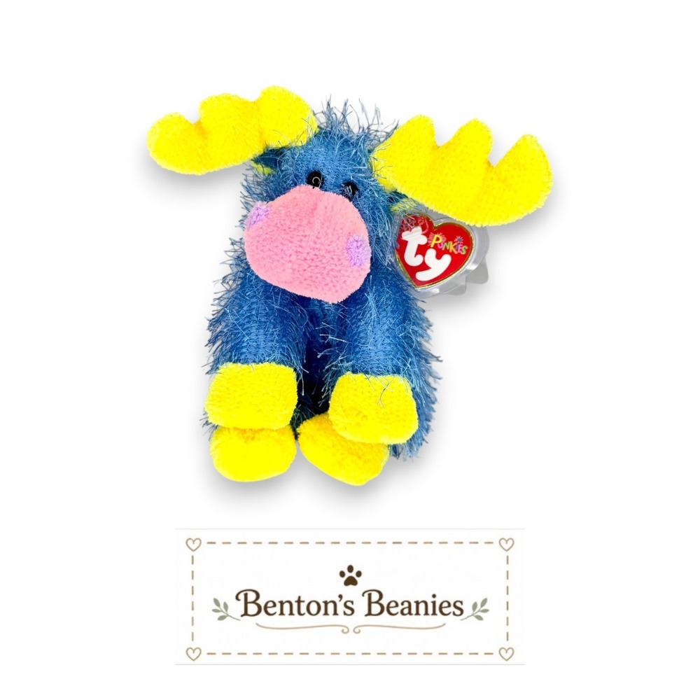 Marbles the Moose Ty Punkies | Bright Colorful Moose | Mint Heart Tag